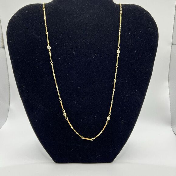 Gold Dainty Minimalist Chain Necklace Bracelet Set - Picture 1 of 7